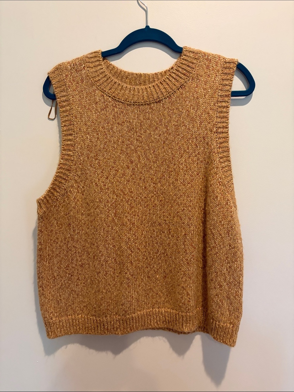 LC Lauren Conrad Golden Mustard Knit Crewneck Sweater Vest